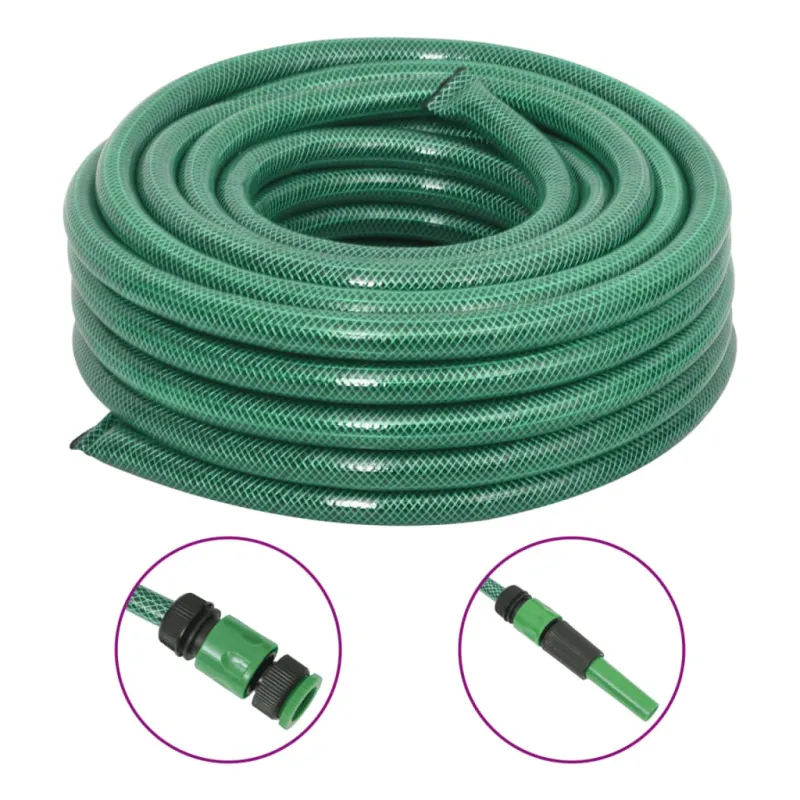 Sodo žarna su tvirtinimo detalėmis, žalia, 0,75", 50m, PVC