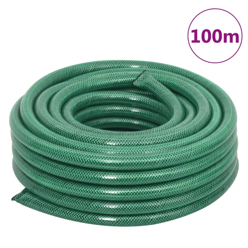 Sodo žarna su tvirtinimo detalėmis, žalia, 0,75", 100m, PVC