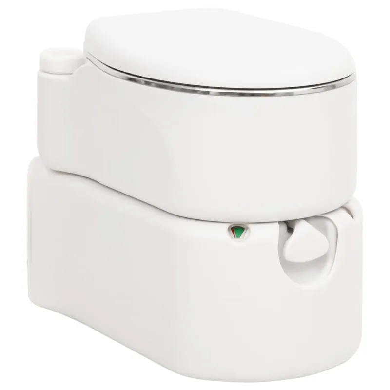 Integruotas stovyklavimo tualetas, baltas, 24+17l, HDPE/plienas
