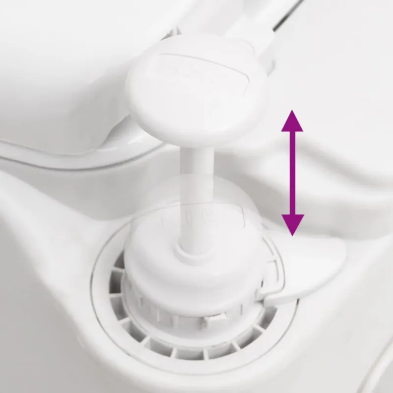Integruotas stovyklavimo tualetas, baltas, 24+17l, HDPE/plienas