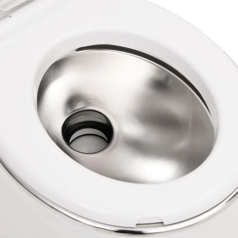 Integruotas stovyklavimo tualetas, baltas, 24+17l, HDPE/plienas