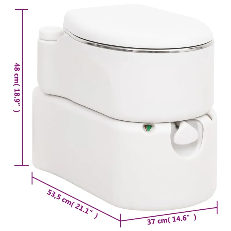 Integruotas stovyklavimo tualetas, baltas, 24+17l, HDPE/plienas