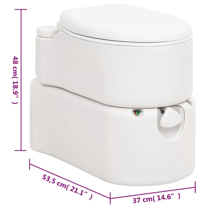 Integruotas stovyklavimo tualetas, baltas, 24+17l, HDPE/emalis
