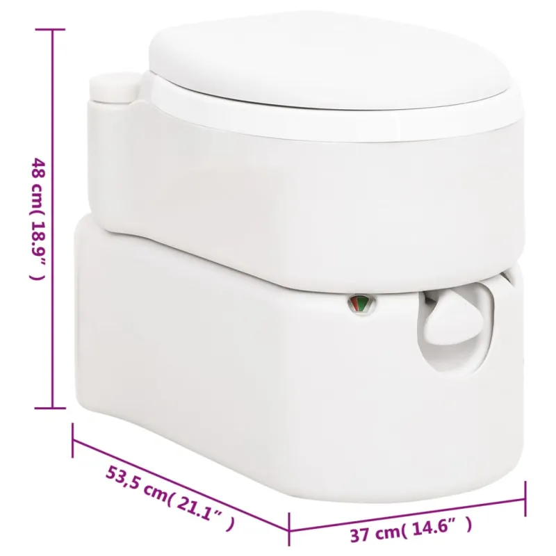 Integruotas stovyklavimo tualetas, baltas, 24+17l, HDPE/PP
