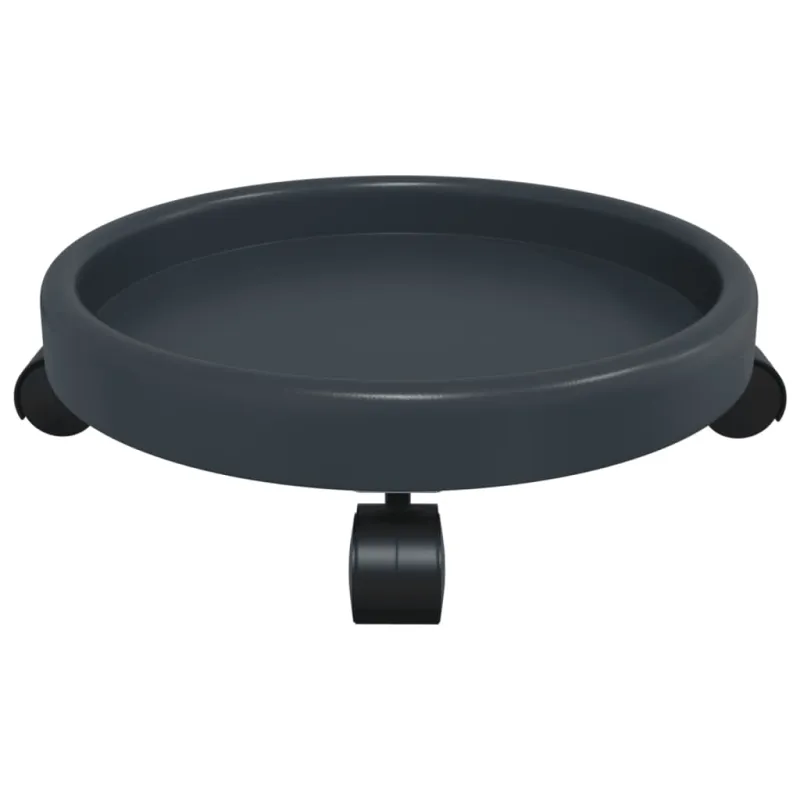 Augalų padėklai su ratukais, 2vnt., pilki, 34cm skersmens, 35kg