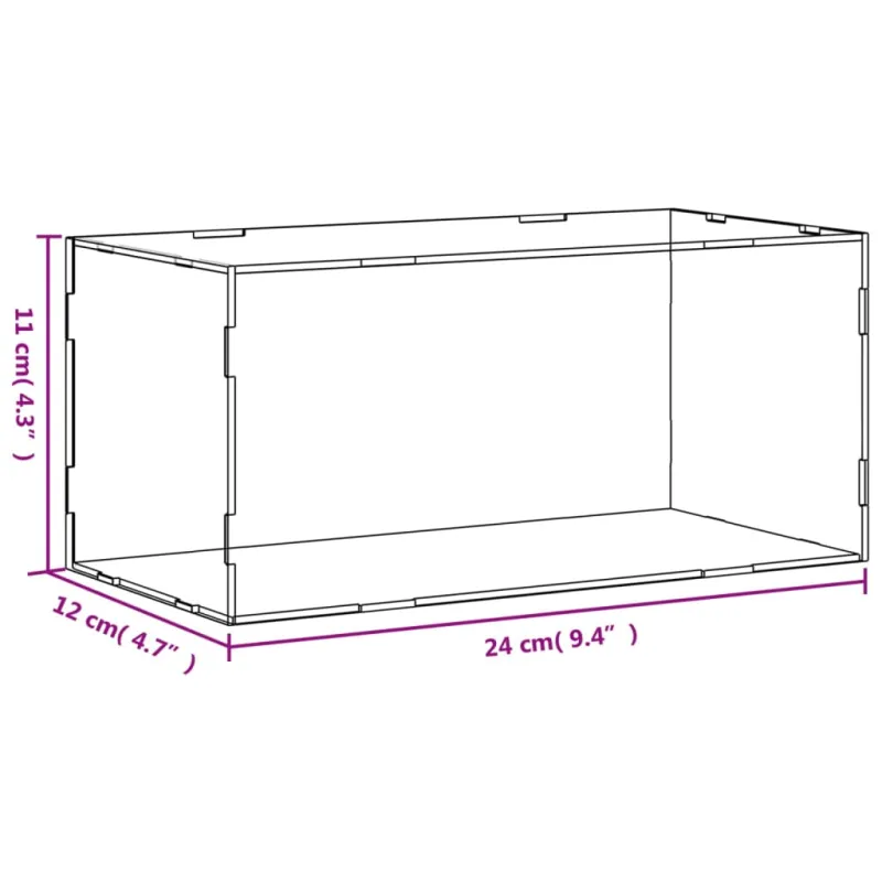 Vitrina, permatoma, 24x12x11 cm, akrilas