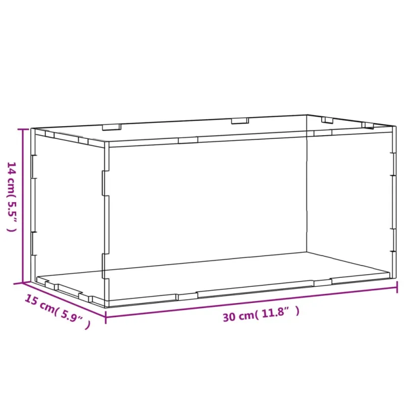 Vitrina, permatoma, 30x15x14 cm, akrilas