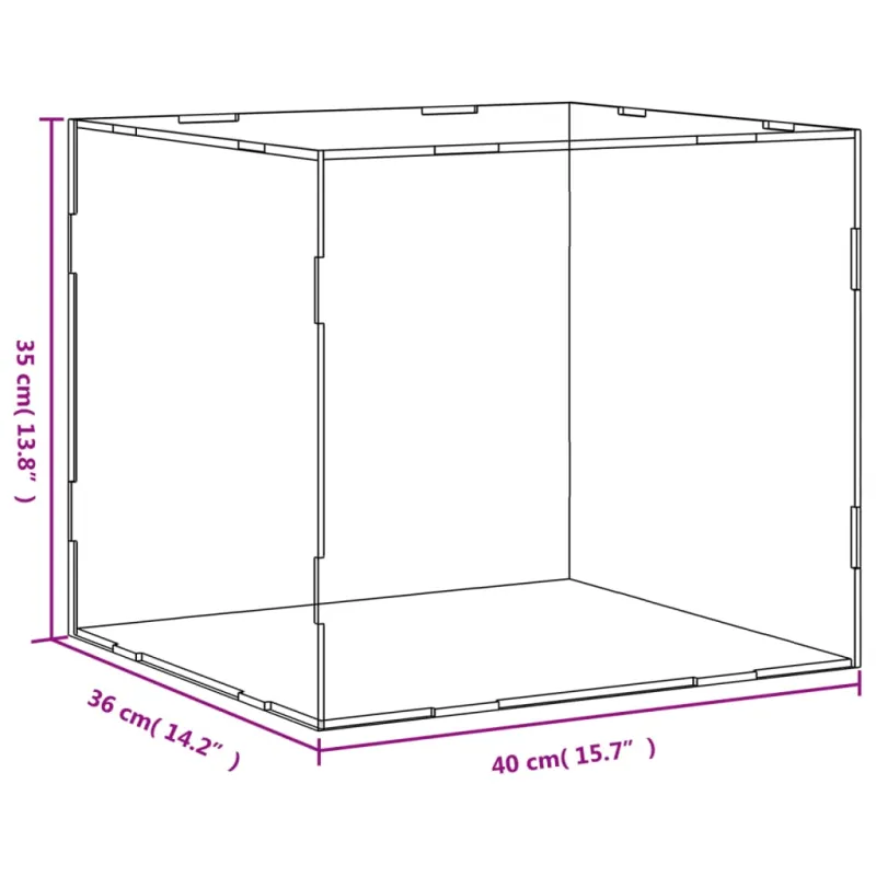 Vitrina, permatoma, 40x36x35 cm, akrilas