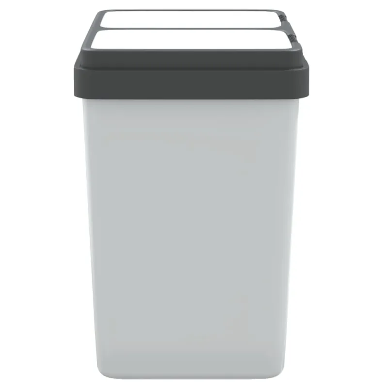 Dviguba šiukšliadėžė, baltos spalvos, 2x25l