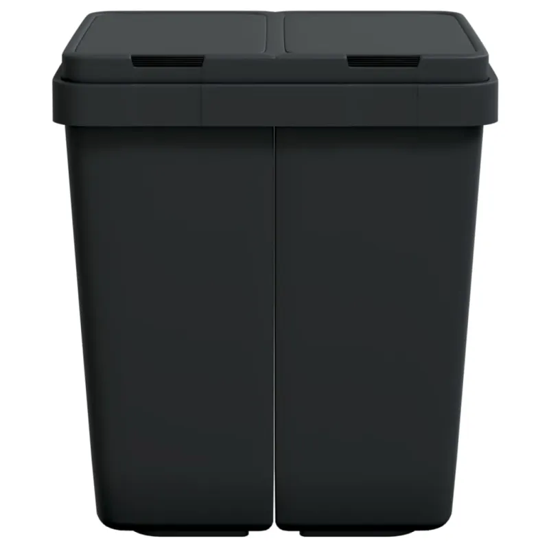 Dviguba šiukšliadėžė, antracito spalvos, 2x25l