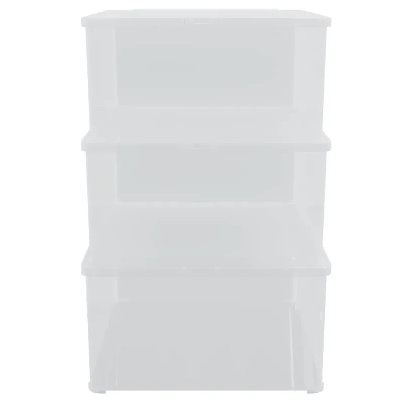 Plastikinės daiktadėžės, 3vnt., 10l, sukraunamos