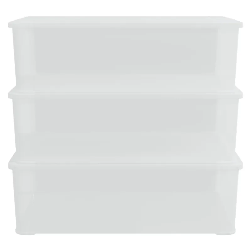 Plastikinės daiktadėžės, 3vnt., 25l, sukraunamos