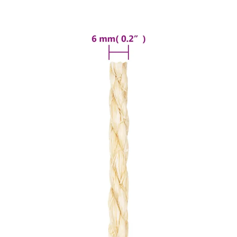 Virvė, 25m, 100% sizalis, 6mm
