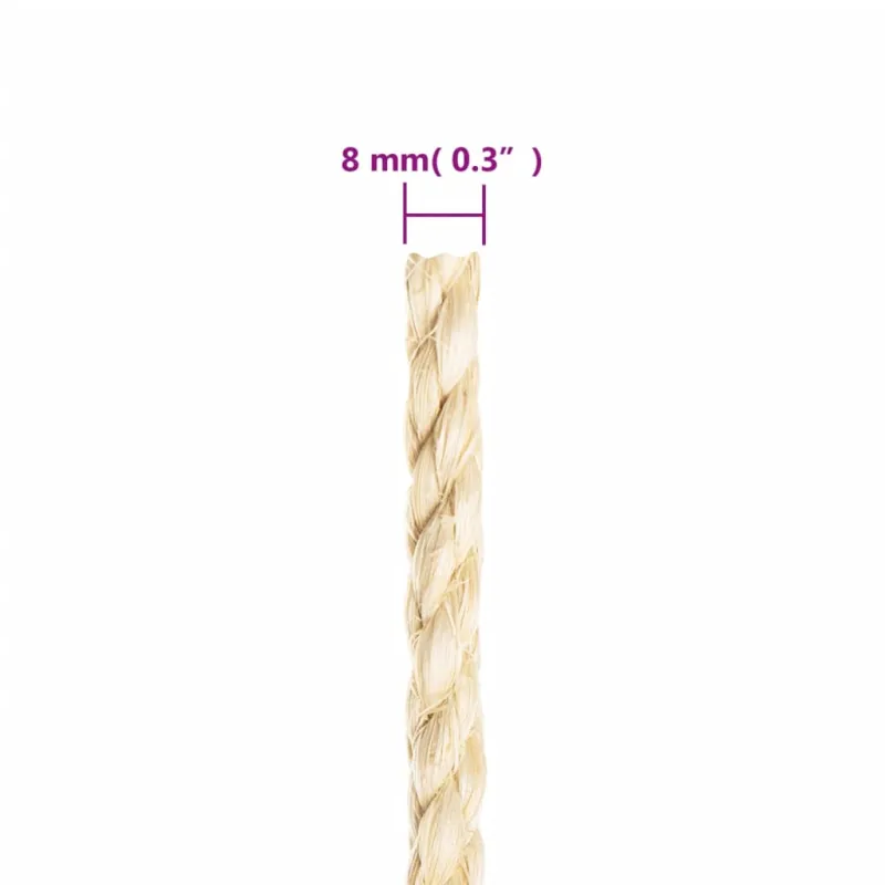 Virvė, 50m, 100% sizalis, 8mm