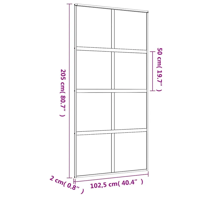 Stumdomos durys, auksinės, 102,5x205cm, ESG stiklas/aliuminis