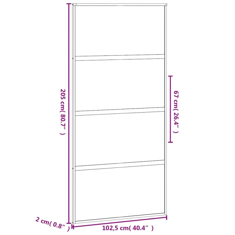 Stumdomos durys, juodos, 102,5x205cm, stiklas ir aliuminis