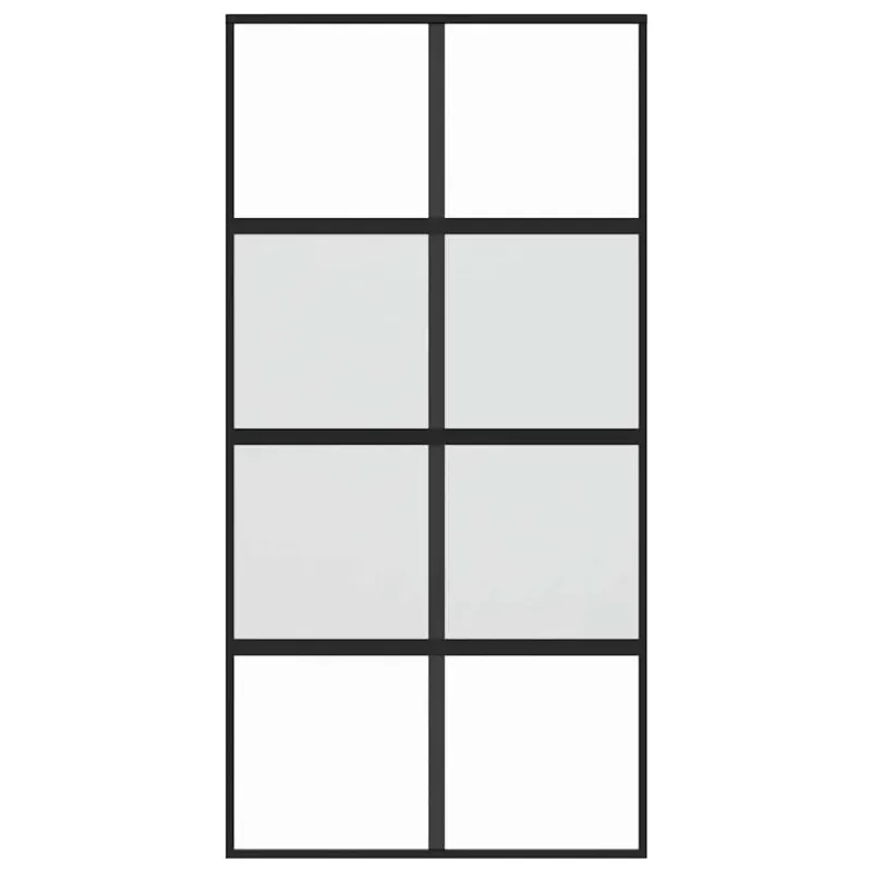 Stumdomos durys, juodos, 102,5x205cm, stiklas ir aliuminis