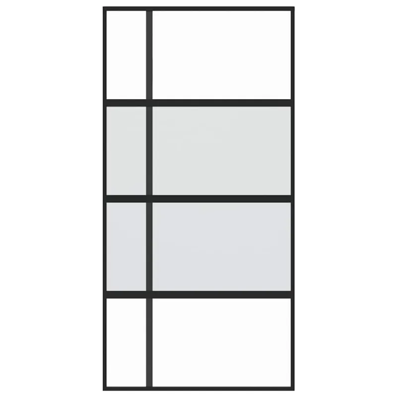 Stumdomos durys, juodos, 102,5x205cm, stiklas ir aliuminis