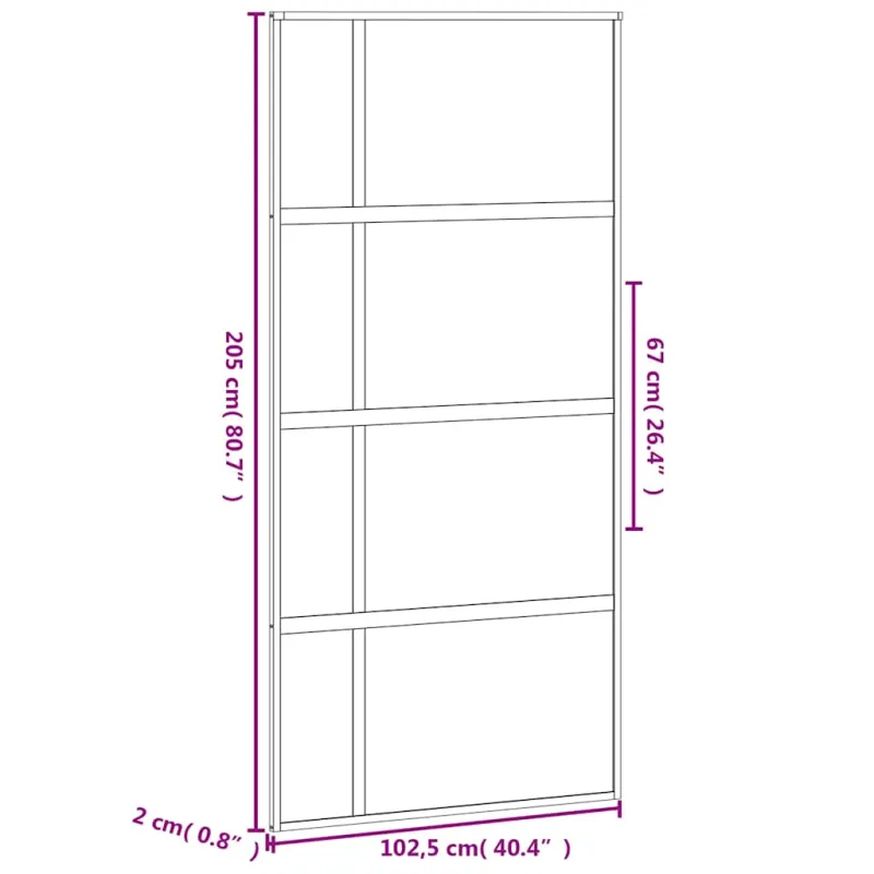 Stumdomos durys, juodos, 102,5x205cm, stiklas ir aliuminis