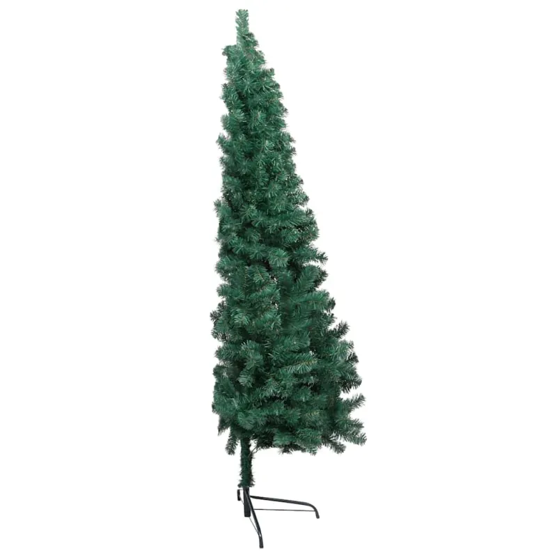 Dirbtinė pusinė Kalėdų eglutė su žaisliukais, žalia, 120cm