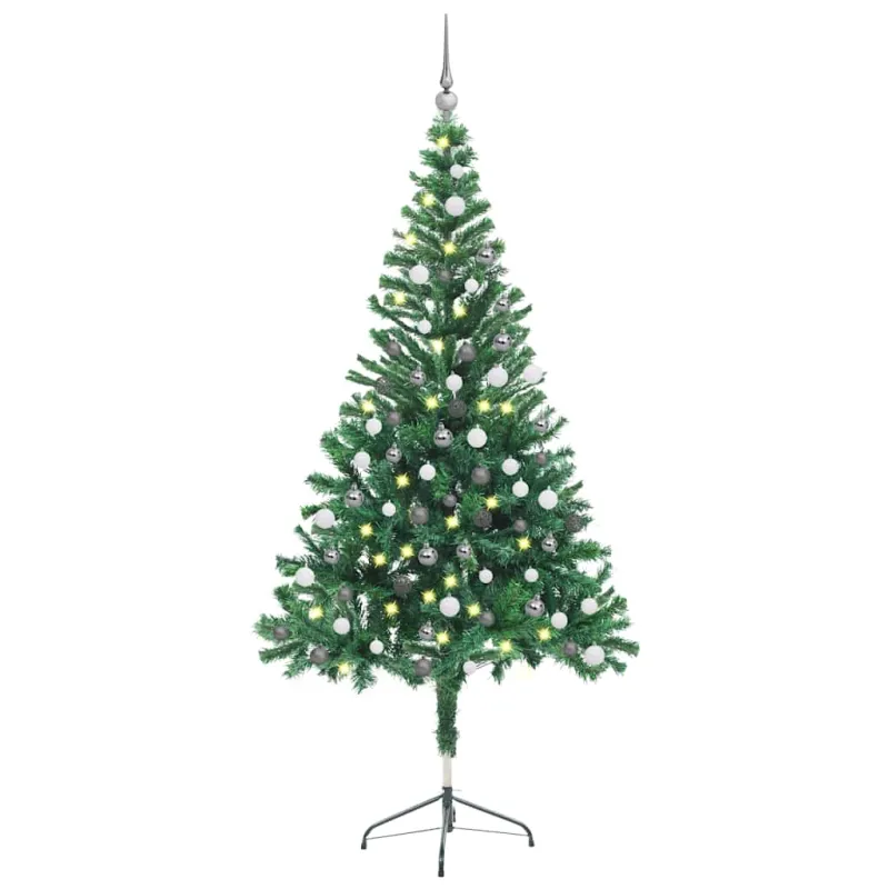 Dirbtinė Kalėdų eglutė su žaisliukais, 150cm, 380 šakų
