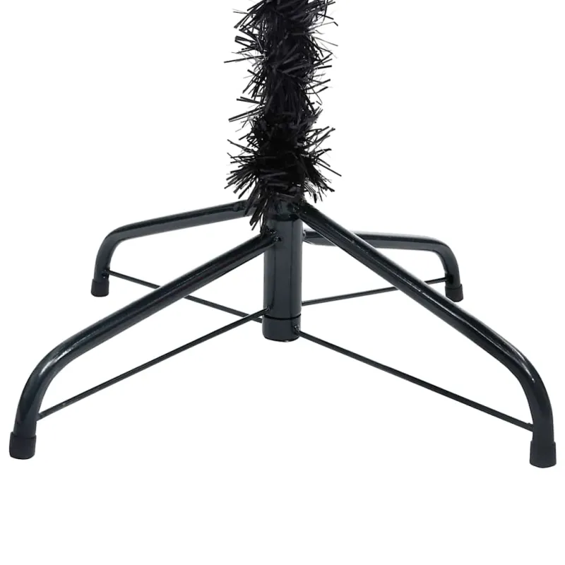 Dirbtinė Kalėdų eglutė su žaisliukais, juoda, 180cm, PVC