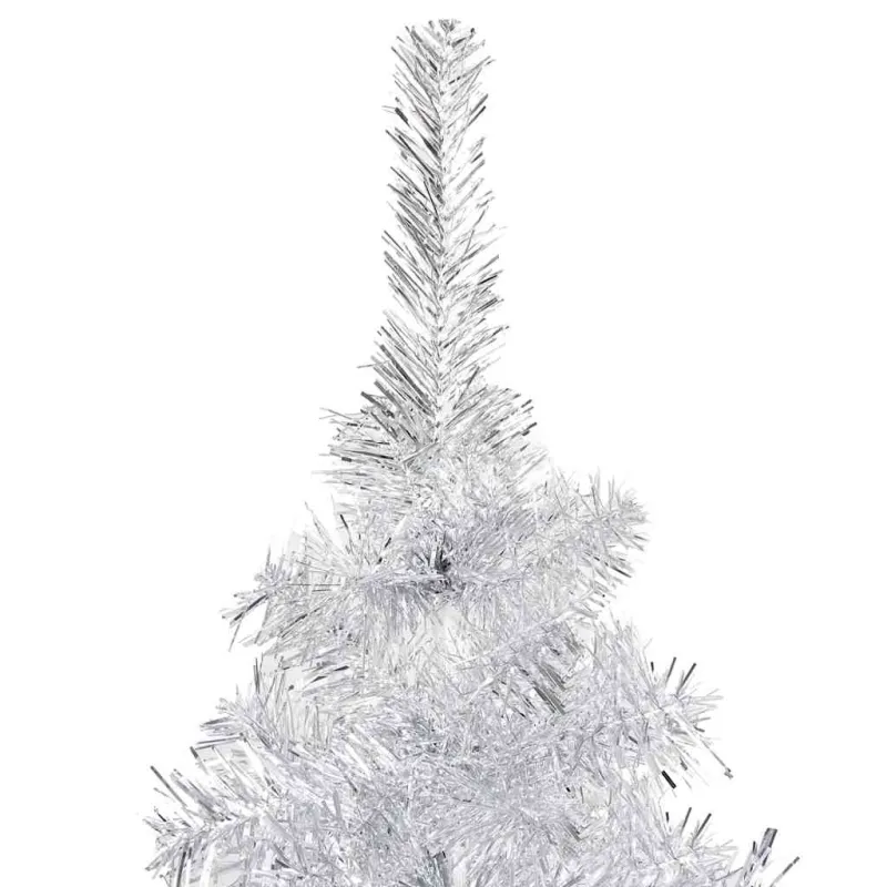 Dirbtinė Kalėdų eglutė su žaisliukais, sidabrinė, 120cm, PET
