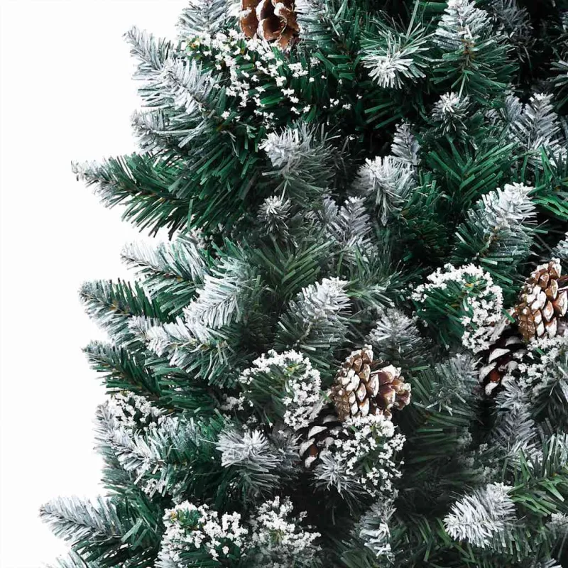Dirbtinė Kalėdų eglutė su LED ir kamuoliukų rinkiniu ir kankorėžiais, 240cm