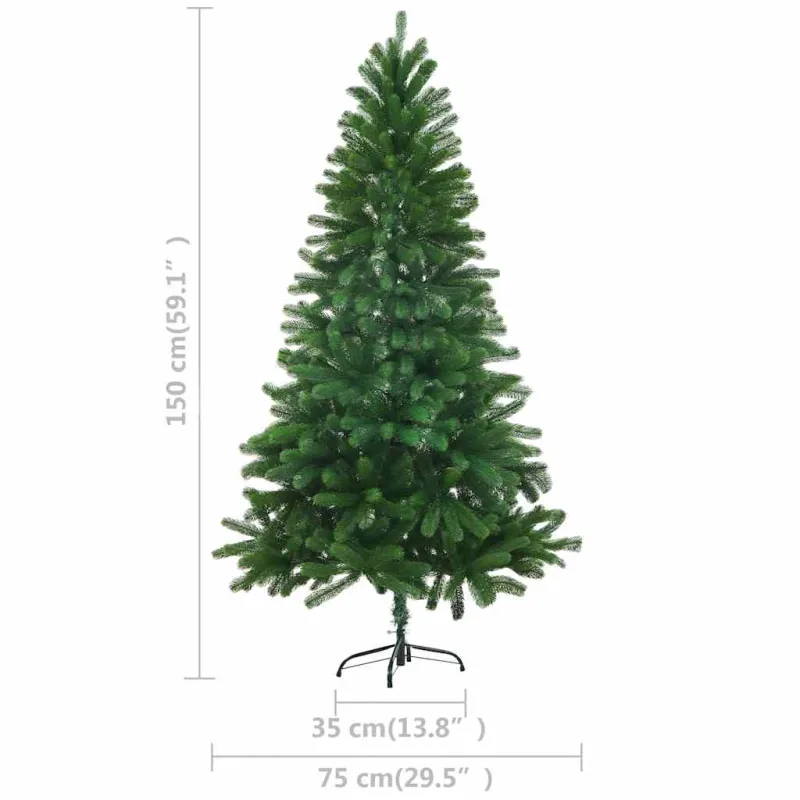 Dirbtinė apšviesta Kalėdų eglutė su žaisliukais, žalia, 150cm