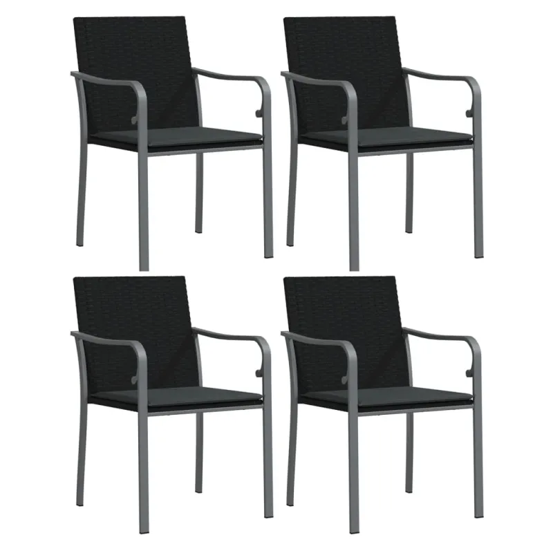 Sodo komplekti 5 osaa, pehmusteet, polyrattana/teräs