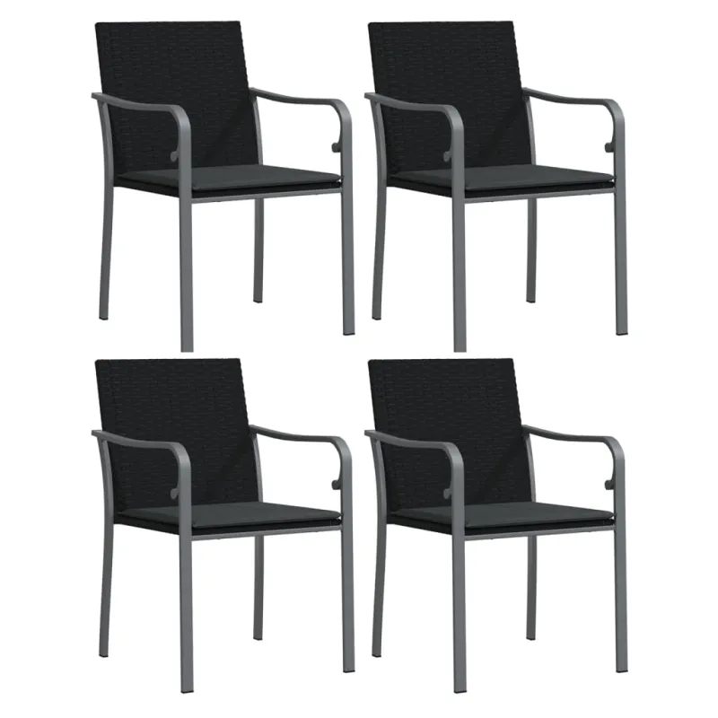 Sodo komplekti 5 osaa, pehmusteet, polyrattana / teräs