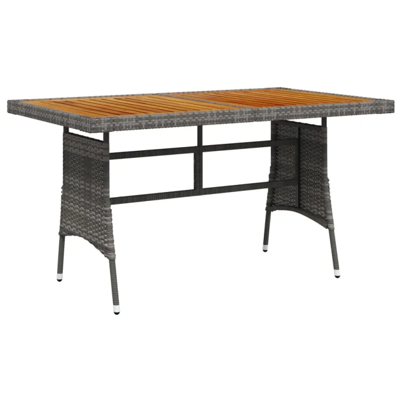 Sodo pöytätaso, harmaa, 130x70x72cm, polyrattani ja akasia