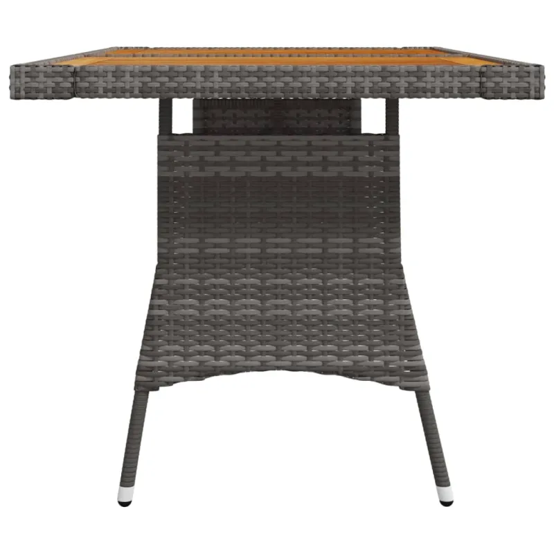 Sodo pöytätaso, harmaa, 130x70x72cm, polyrattani ja akasia