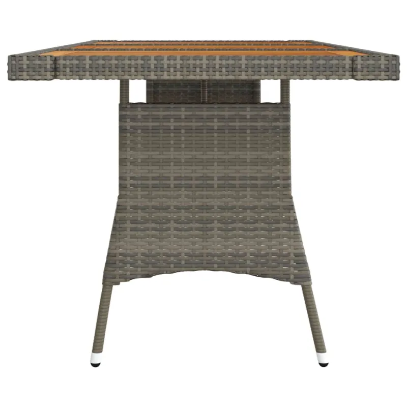 Sodo pöytätaso, harmaa, 160x70x72cm, polyrattani ja akasia