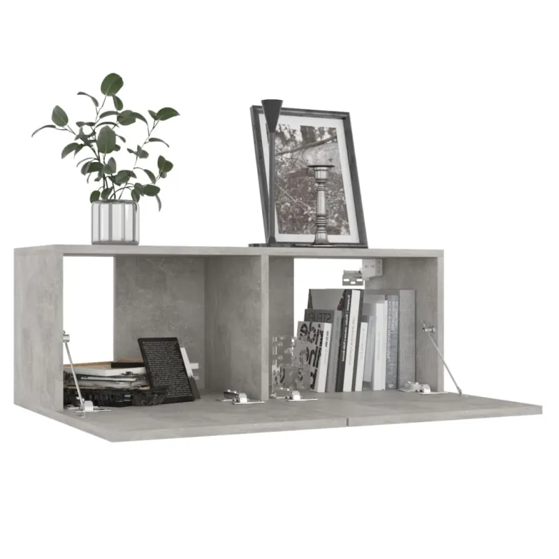 Televizoriaus spintelės, 4vnt., betono, 80x30x30cm, mediena