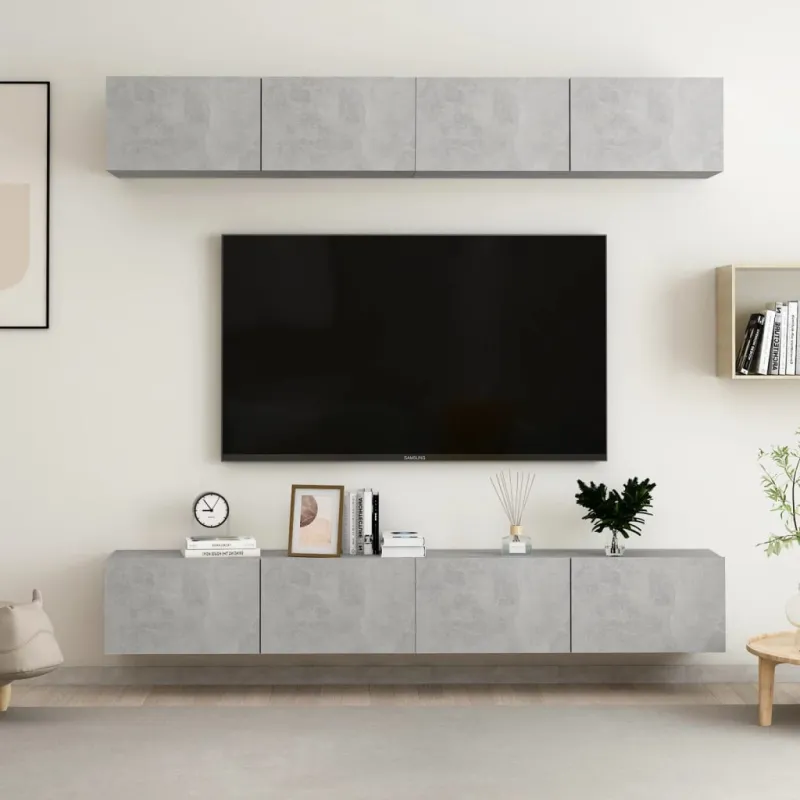 Televizoriaus spintelės, 4vnt., betono, 100x30x30cm, mediena
