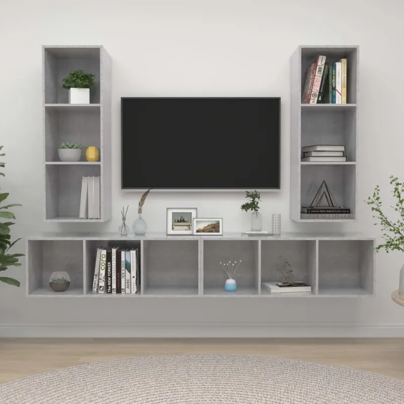 Sieninis televizoriaus stovas | 4 pcs 37 x 37 x 107.5 cm