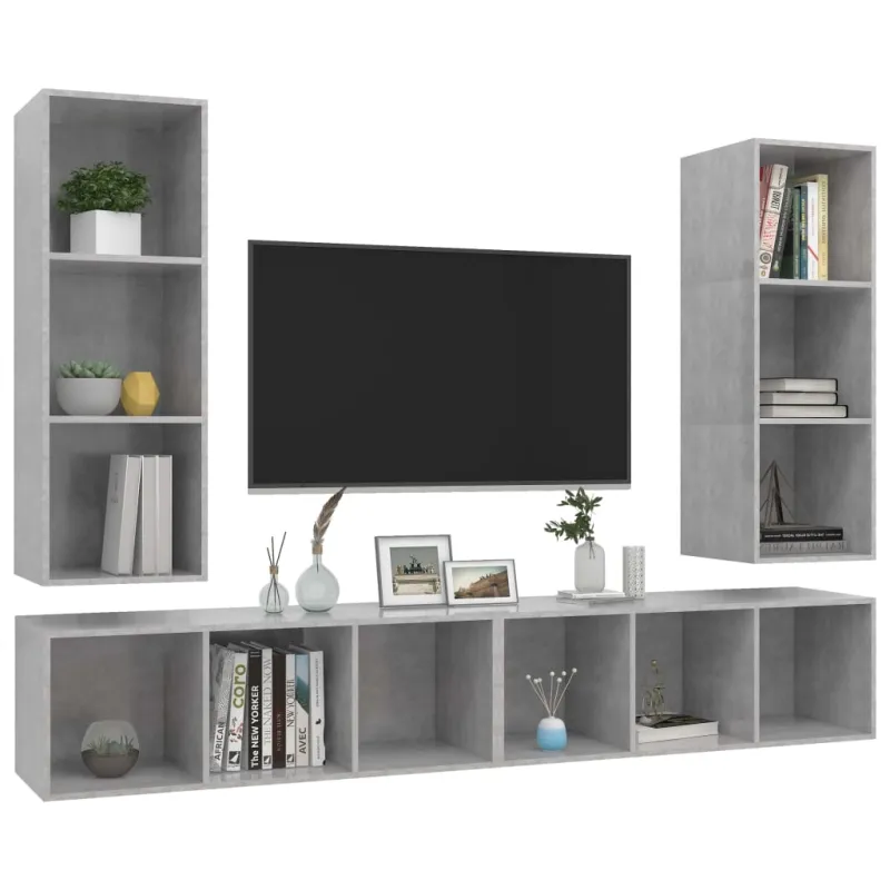Sieninis televizoriaus stovas | 4 pcs 37 x 37 x 107.5 cm