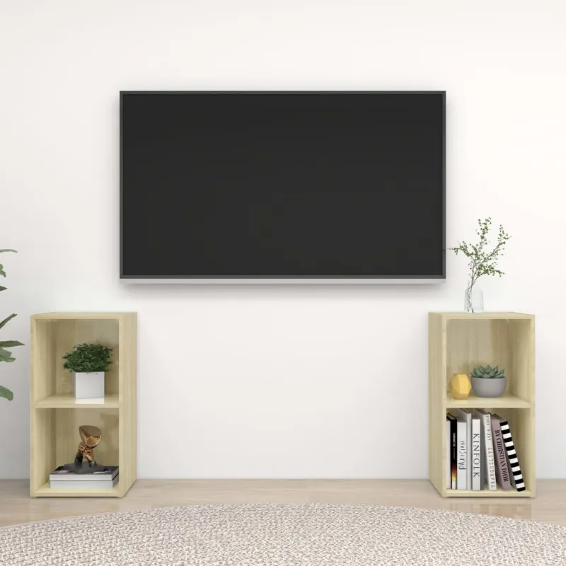 Televizoriaus spintelės, 2vnt., ąžuolo, 72x35x36,5cm, mediena