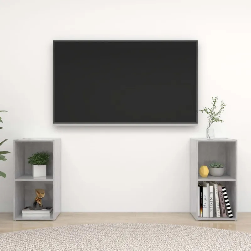 Televizoriaus spintelės, 2vnt., betono, 72x35x36,5cm, mediena