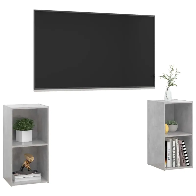 Televizoriaus spintelės, 2vnt., betono, 72x35x36,5cm, mediena