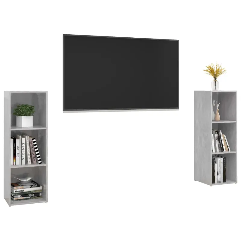 Televizoriaus spintelės, 2vnt., pilkos, 107x35x37cm, MDP