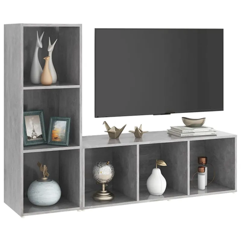 Televizoriaus spintelės, 2vnt., pilkos, 107x35x37cm, MDP
