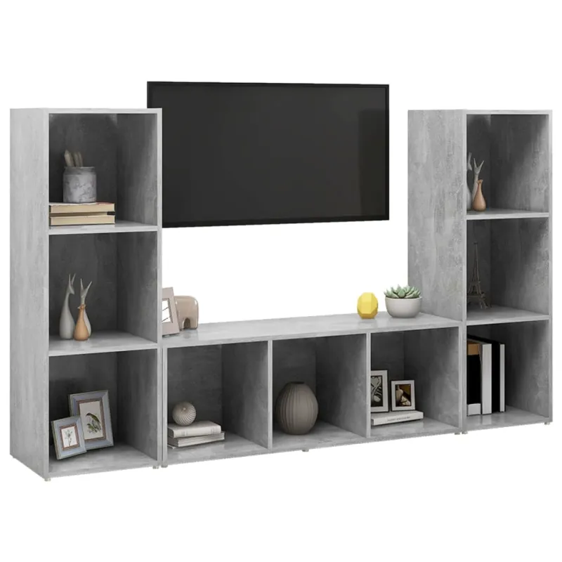 Televizoriaus spintelė | 3 pcs 37 x 35 x 107.5 cm