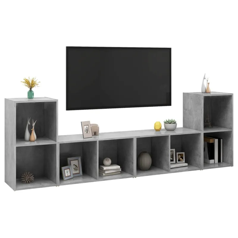 Televizoriaus spintelės, 4vnt., betono, 72x35x36,5cm, mediena