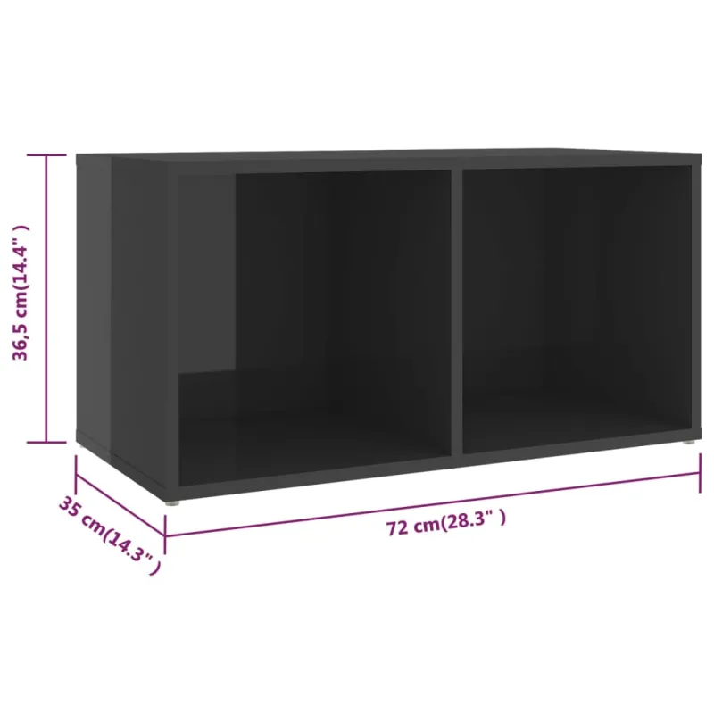 Televizoriaus spintelės, 4vnt., pilkos, 72x35x36,5cm, mediena