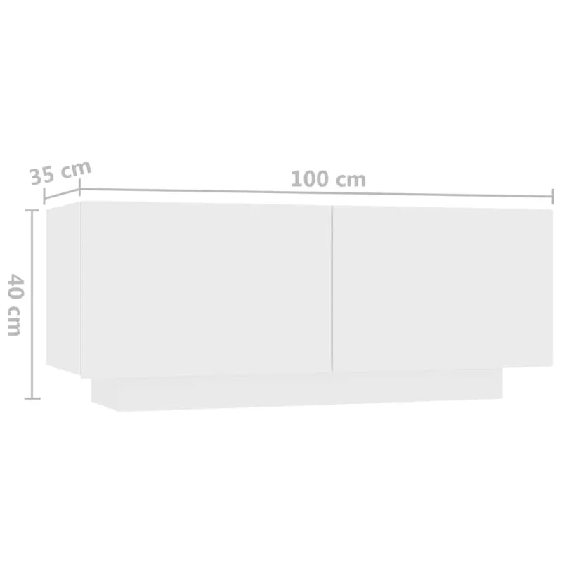 Televizoriaus spintelė su LED apšvietimu, balta, 300x35x40cm