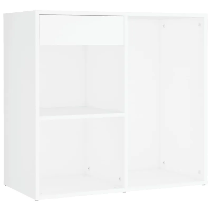 Kosmetinis staliukas su LED ir spintele, baltas, mediena