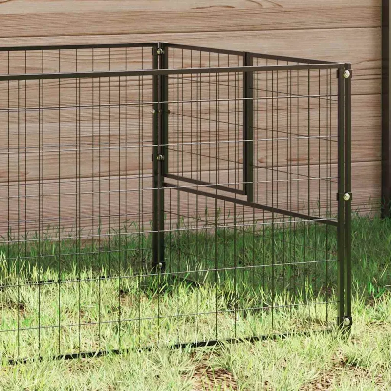Voljeras šunims, juodos spalvos, 3m², plienas