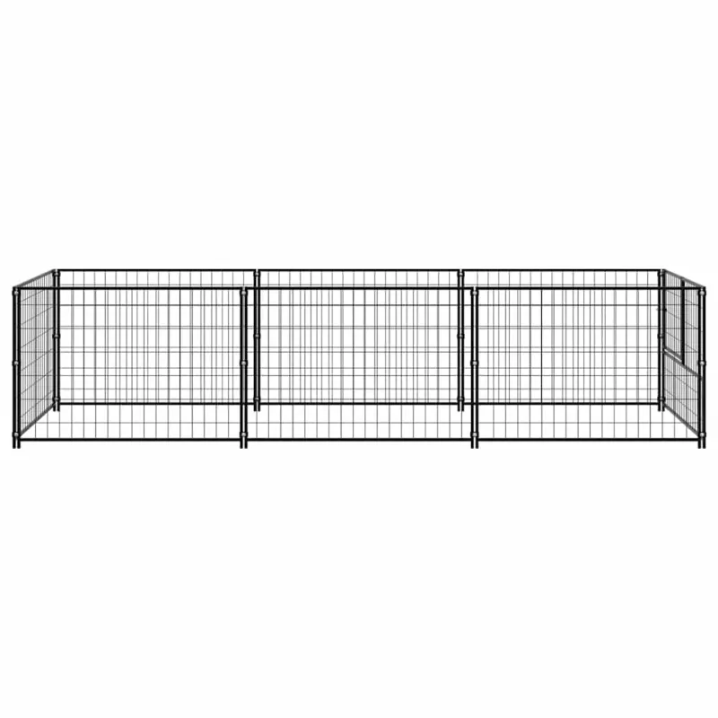 Voljeras šunims, juodos spalvos, 3m², plienas